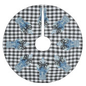 Kerstblauw en witte gember jar kerstboom rok (Voorkant)