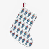 Kerstblauw en witte gember jar kleine kerstsok (Voorkant (Hangend))