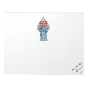 Kerstblauw en witte gember jar-laptop notitieblok