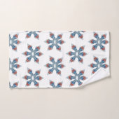 Kerstblauw en witte gember jar Snowflake Handdoek (Handdoek)