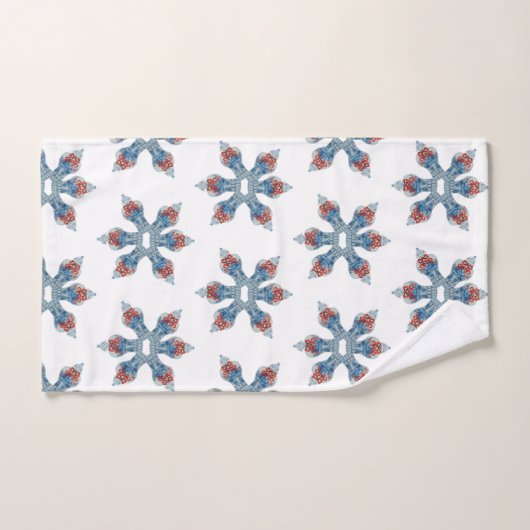 Kerstblauw en witte gember jar Snowflake Handdoek (Handdoek)