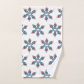 Kerstblauw en witte gember jar Snowflake Handdoek (Handdoek)