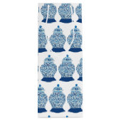 Kerstblauw en witte gember jar wijn cadeautas (Achterkant)