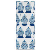 Kerstblauw en witte gember jar wijn cadeautas (Voorkant)