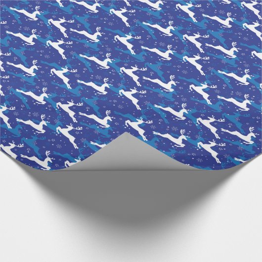 Kerstblauw en witte pomp cadeaupapier (Hoek)