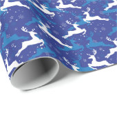 Kerstblauw en witte pomp cadeaupapier (Rol Hoek)