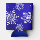 Kerstblauw en witte sinaasappel blikjeskoeler (Voorkant)