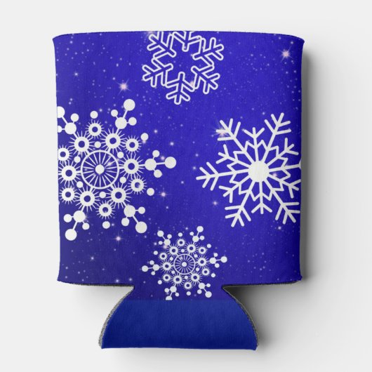 Kerstblauw en witte sinaasappel blikjeskoeler (Achterkant)