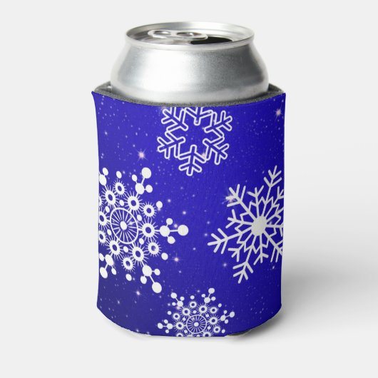 Kerstblauw en witte sinaasappel blikjeskoeler (Blikje Achterkant)