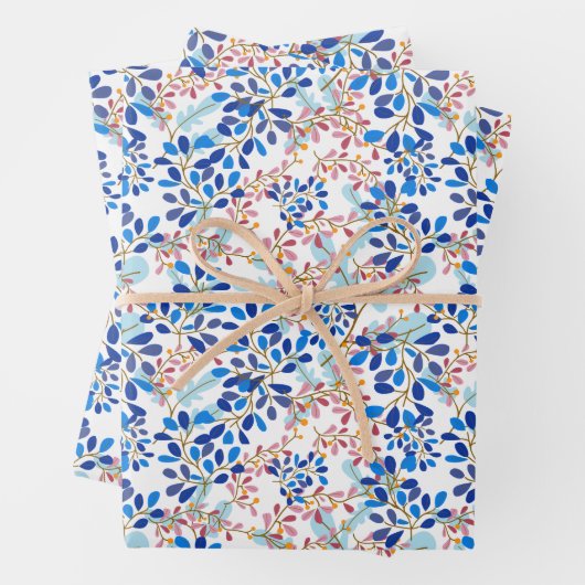 kerstblauw feestflapje inpakpapier vel (In situ)