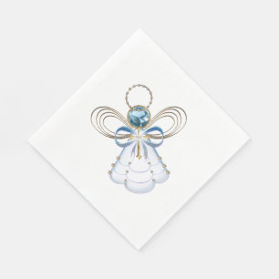Kerstblauw Filigree Angel of Faith-Holiday Servetten