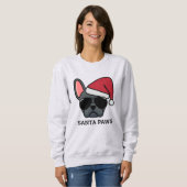 Kerstblauw Frans Bulldog Sweatshirt (Voorkant volledig)