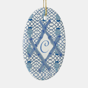 Kerstblauw Ginger-keramisch keramisch oranje Keramisch Ornament