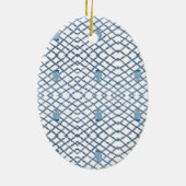 Kerstblauw Ginger-keramisch keramisch oranje Keramisch Ornament (Achterkant)