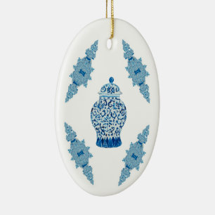 kerstblauw Ginger-keramisch Ornament