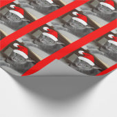 Kerstblauw, grijs cadeaupapier (Hoek)