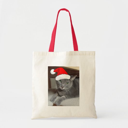 Kerstblauw, grijs tote bag (Voorkant)