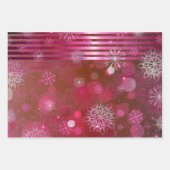 Kerstblauw Groen Roze Winter Wonderland Inpakpapier Vel (Voorkant 3)