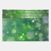 Kerstblauw Groen Roze Winter Wonderland Inpakpapier Vel (Voorkant 2)