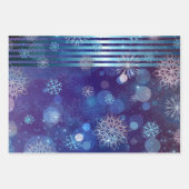 Kerstblauw Groen Roze Winter Wonderland Inpakpapier Vel (Voorkant)
