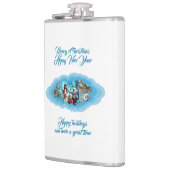 kerstblauw heupfles (Links)