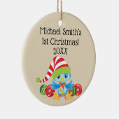 Kerstblauw-keramische sierbloem keramisch ornament (Rechts)