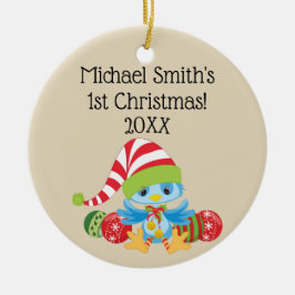 Kerstblauw-keramische sierbloem keramisch ornament