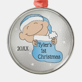 Kerstblauw-kerstblauw Metalen Ornament