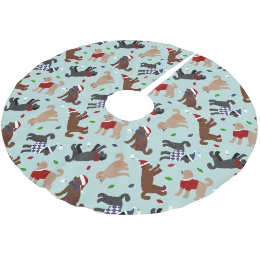 Kerstblauw Kerstboom Rok (Gekanteld)