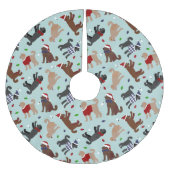 Kerstblauw Kerstboom Rok (Voorkant)