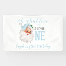 Kerstblauw Kerstman Eerste Verjaardag