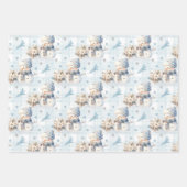 Kerstblauw Kleine Sneeuwman Inpakpapier Vel (Voorkant 3)