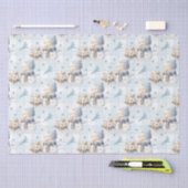 Kerstblauw Kleine Sneeuwman Tissuepapier (Craft)