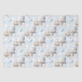 Kerstblauw Kleine Sneeuwman Tissuepapier