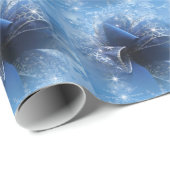 kerstblauw lintpapier cadeaupapier (Rol Hoek)