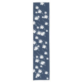 Kerstblauw met Feestdagen sneeuwvlokken Korte Tafelloper (Voorkant)