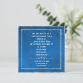 Kerstblauw met glitter border nodig kaart (Staand voorkant)