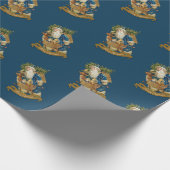  kerstblauw met kerstblauw cadeaupapier (Hoek)