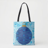 Kerstblauw Ornament Aqua Tas (Voorkant)