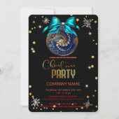 Kerstblauw ornamenten diamanten, sneeuwvlokken kaart (Voorkant)