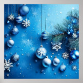 kerstblauw poster (Voorkant)