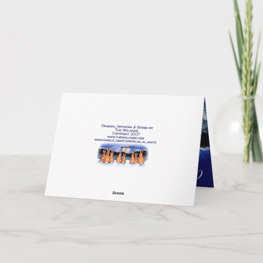 Kerstblauw rabbijn winterseizoen feestdagen kaart (Achterkant)