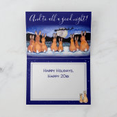 Kerstblauw rabbijn winterseizoen feestdagen kaart (Binnen)