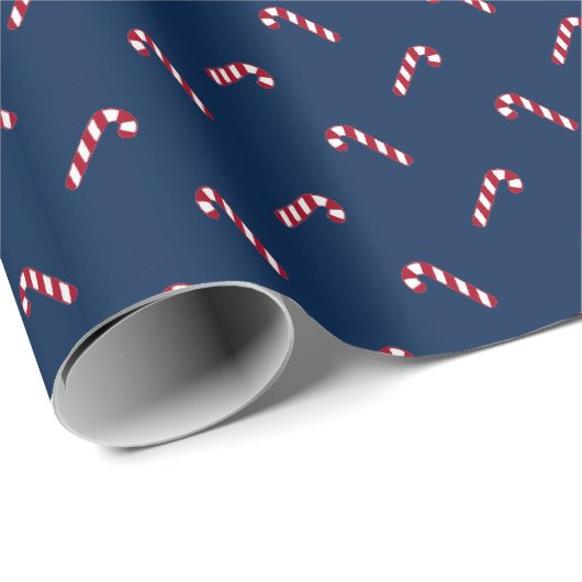 Kerstblauw rood snoeprietpatroon cadeaupapier (Rol Hoek)