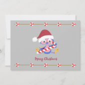 Kerstblauw Snoep Decor  tekst Feestdagenkaart (Voorkant)