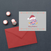 Kerstblauw Snoep Decor  tekst Feestdagenkaart