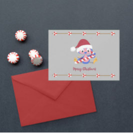 Kerstblauw Snoep Decor  tekst Feestdagenkaart