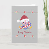 Kerstblauw Snoep Mint Blank in feestdag Kaart (Voorkant)