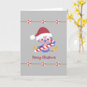 Kerstblauw Snoep Mint Blank in feestdag Kaart (Gele Bloem)