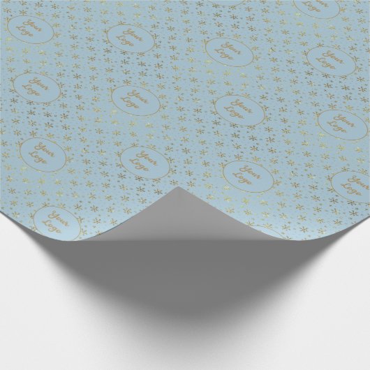 Kerstblauw Snowflake detailhandel - Aangepaste Log Cadeaupapier (Hoek)